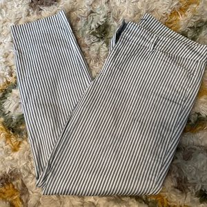 Old Navy Blue and White Striped Pixie Pant